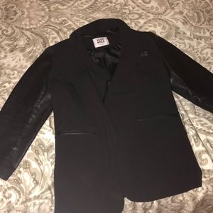 Leather Sleeved Blazer